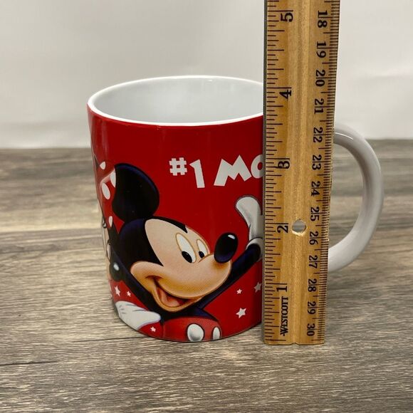 Disney #1 Mom Red Coffee Mug Mickey Minnie Donald Goofy Pluto Jerry Leigh - Picture 8 of 8